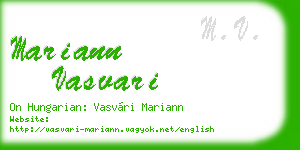 mariann vasvari business card