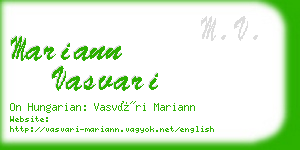 mariann vasvari business card